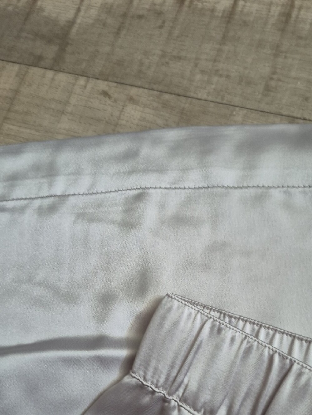 LOFT Wide-Leg Satin Pants in Light Cream - Picture 4 of 7